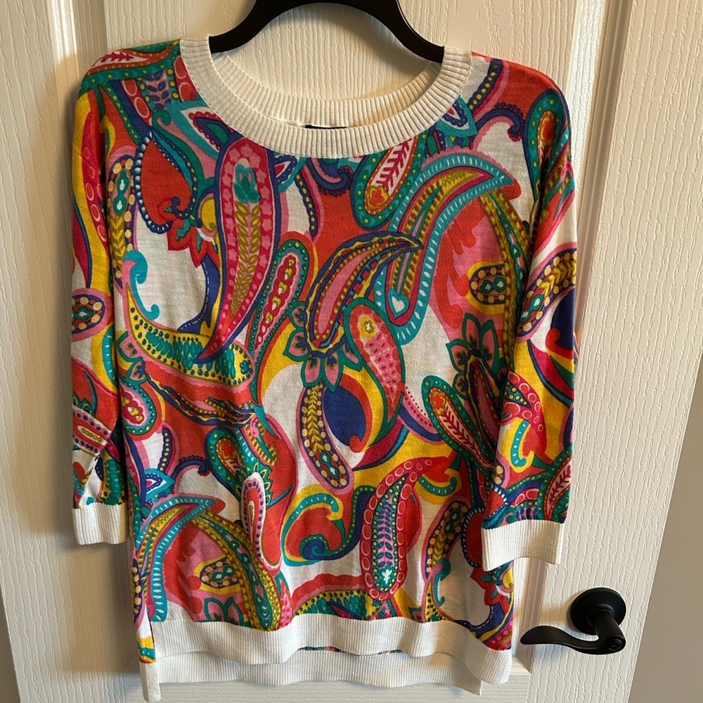 Talbots Multicolor Paisley Sweater